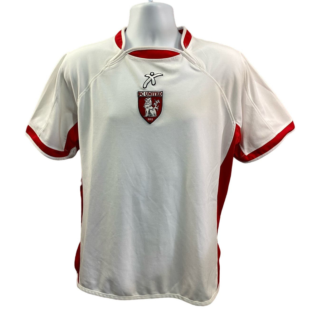 Galex FC United 2003 Jersey # 25 Size Medium Red White Soccer Futbol